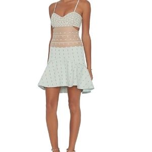 Jonathan Simkhai Mint Green Nude Cutout Dress NWT